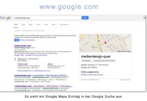 Google Places Eintrag in der Google Suche