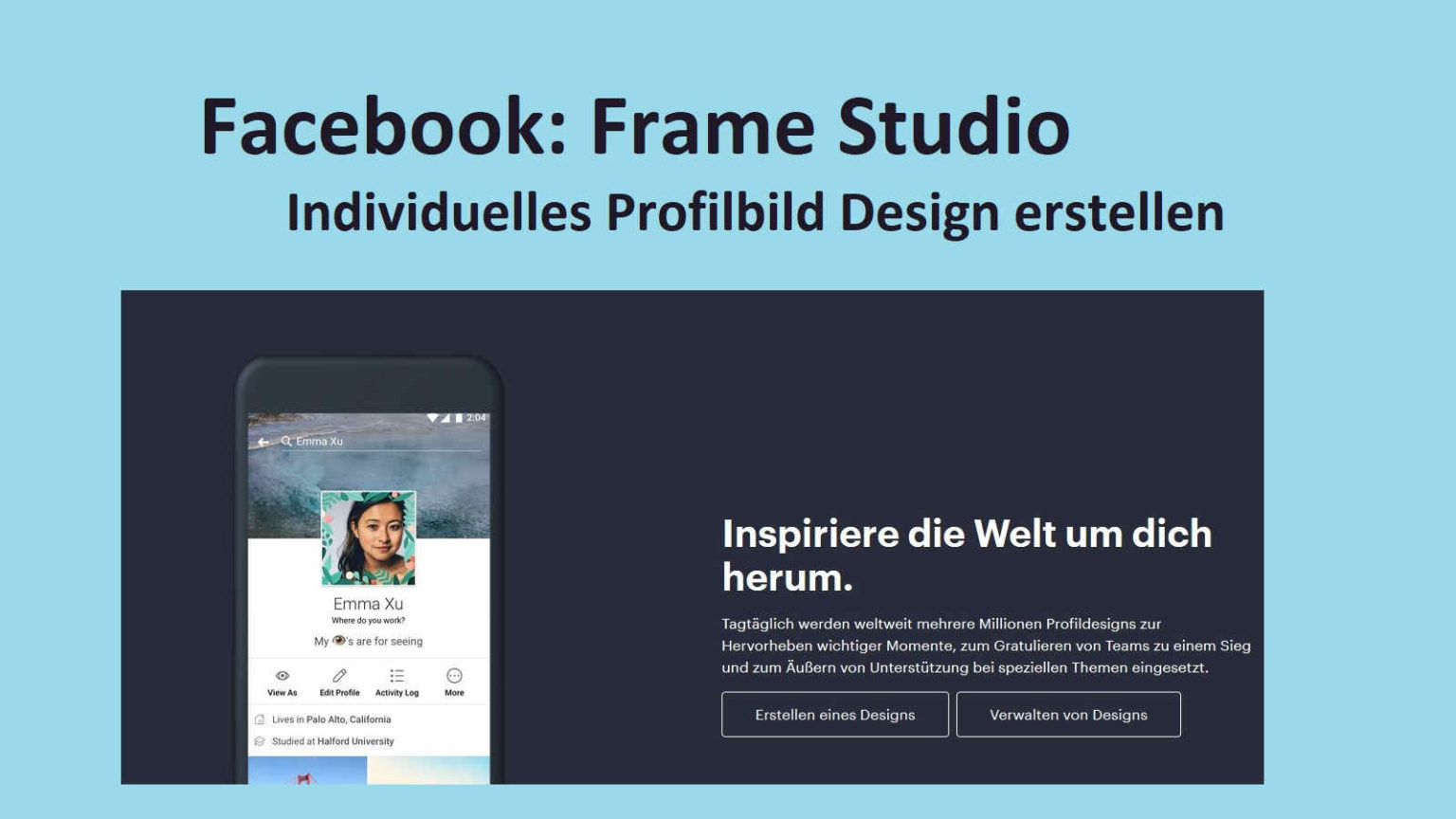 Facebook Frame Studio Individuelles Profilbild Design erstellen so