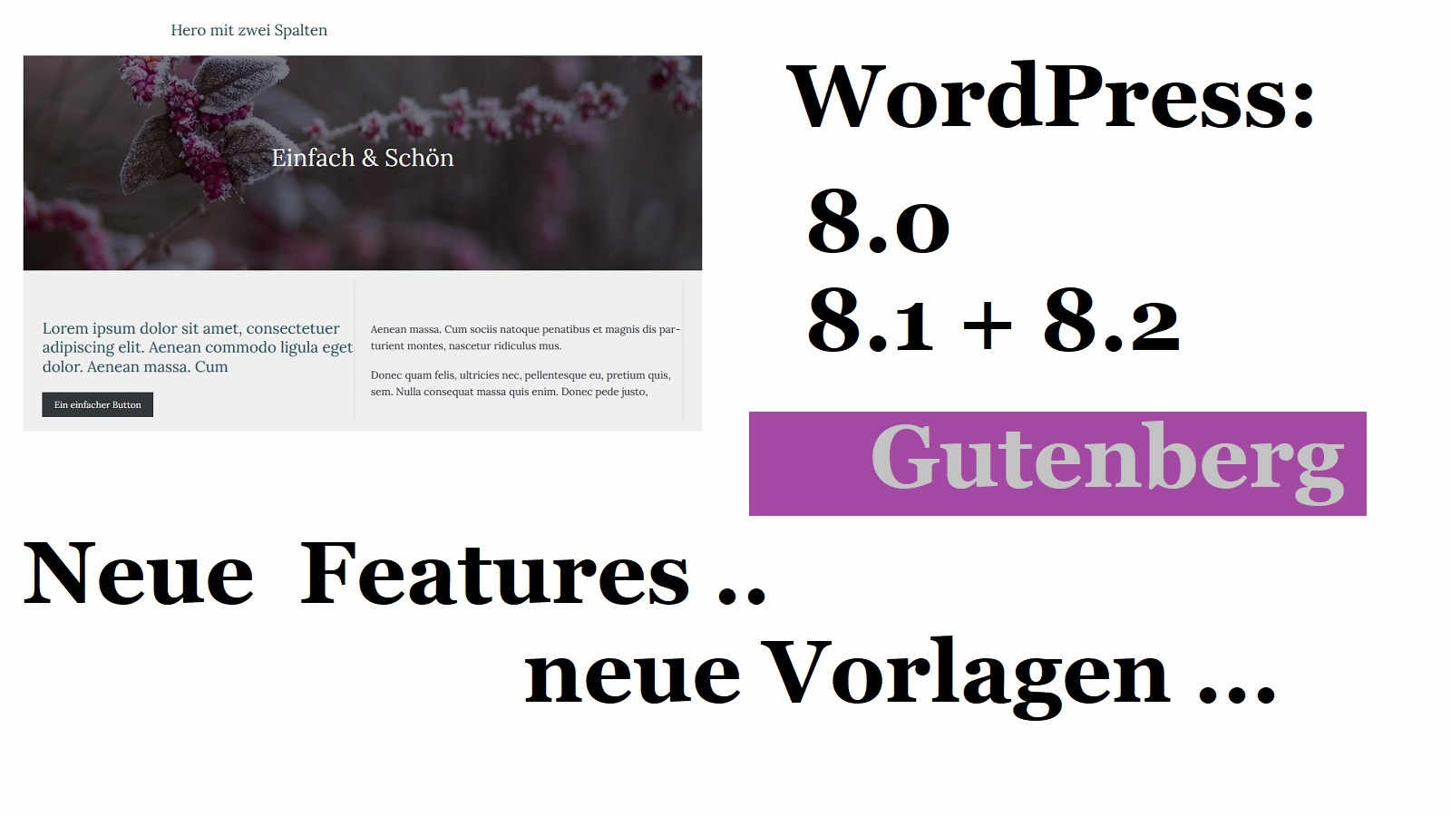 WordPress Gutenberg 8.0,8.1 und 8.2 – UI update, Blocks kopieren