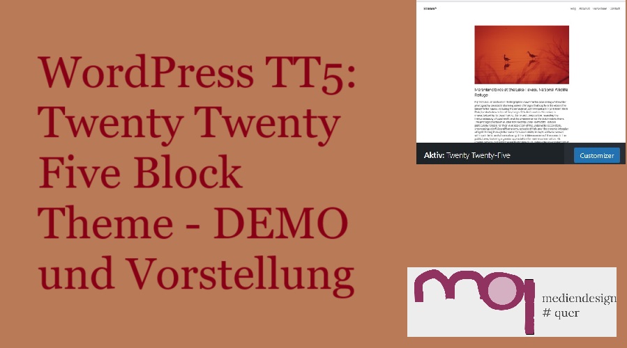 WordPress TT5: Twenty Twenty Five Block Theme – DEMO und Vorstellung