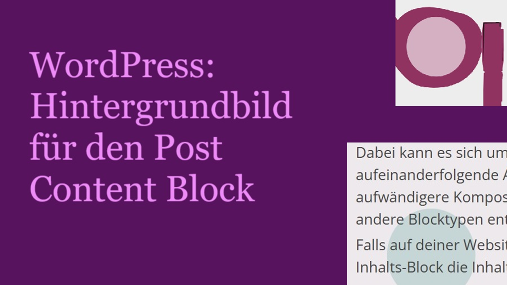 WordPress: Hintergrundbild für den Post Content Block