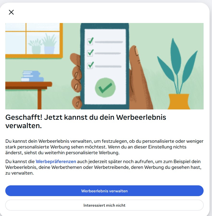 Facebook-Werbeerlebnis-verwalten